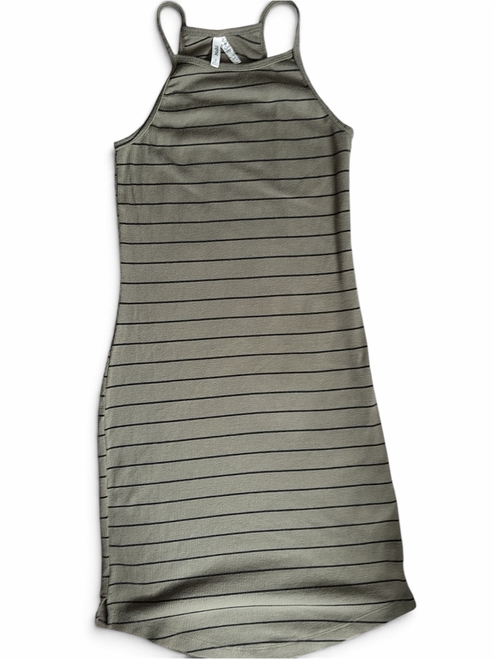 Mudd Olive Green Striped Halter Midi Dress